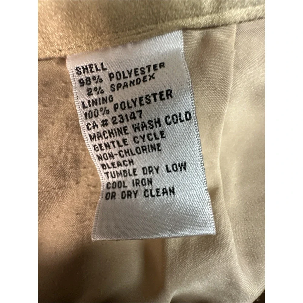 Talbots A-Line Midi Skirt Women's Sz 8 Stretch Beige/Camel Polyester